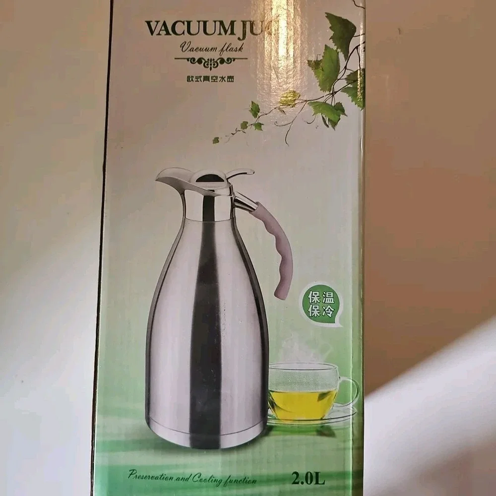 Insulated Vacuum Jug for Tea and Coffee -‎ Thermal Beverage Carafe - White 1L